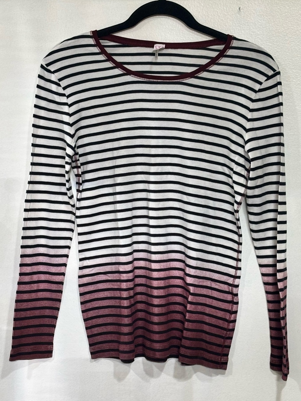 Y2k Basler Striped Ombre Top Womens Size M/L Cotton Long Sleeve Bella Designer